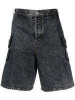Balmain short en jean à effet délavé - Bleu