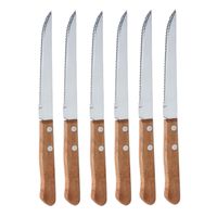 6x stuks Steakmessen/vleesmessen bestek 21 cm