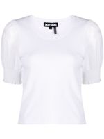 DKNY t-shirt en coton à manches bouffantes - Blanc - thumbnail