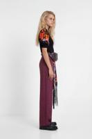 Jacquard broek met sjaalceintuur - GREEN - 40