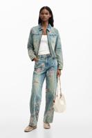 spijkerbroek bloemen - BLUE - 36