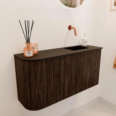 Toiletmeubel Mondiaz Joya | 81.6 cm | Meubelkleur Walnut | Faye wastafel Urban Rechts | Zonder kraangat(en) Toiletmeubel Mondiaz Joya | 81.6 cm | Meubelkleur Walnut | Faye wastafel Urban Rechts | Zonder kraangat(en)