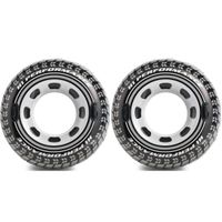 Set van 2x stuks opblaasbare monstertruck autoband zwembanden/zwemringen 114 cm