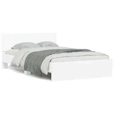 Bedframe met hoofdeinde en LED wit 120x190 cm