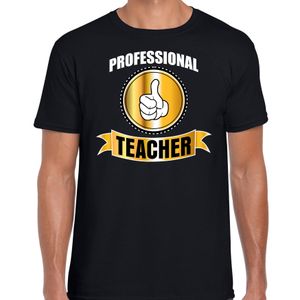 Professional teacher / professionele leraar t-shirt zwart heren - leraar cadeau shirt