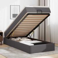 Ottoman bed met matras 90x200cm kunstleer grijs