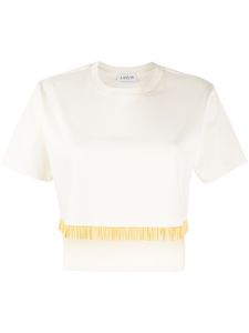 Lanvin t-shirt crop à franges - Tons neutres