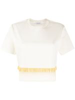 Lanvin t-shirt crop à franges - Tons neutres