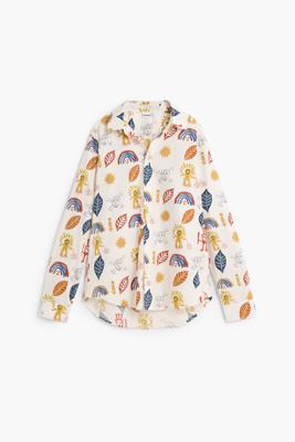 Shirt met bladprint - WHITE - XXL