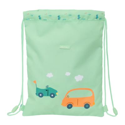 Rugtas met Koordjes Safta Coches Groen 26 x 34 x 1 cm