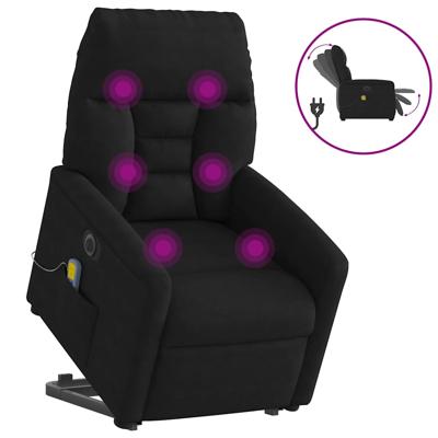 Sta-op-massagestoel elektrisch verstelbaar microvezelstof zwart