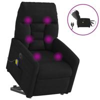 Sta-op-massagestoel elektrisch verstelbaar microvezelstof zwart