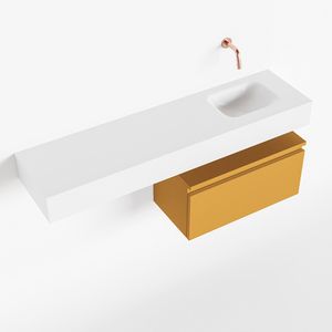 MONDIAZ ANDOR 60cm toiletmeubel ocher. LEX 120cm wastafel talc rechts geen kraangat