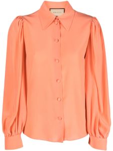 Gucci chemise en soie à manches longues - Orange