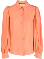 Gucci chemise en soie à manches longues - Orange