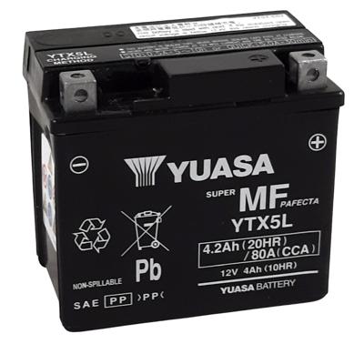 YUASA Gesloten batterij onderhoudsvrij, Batterijen voor motor & scooter, YTX5L