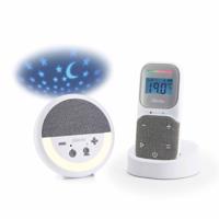 Alecto DBX150 - Luxe Full Eco DECT audio babyfoon met projector, display, nachtlampje en slaapliedjes - Wit/Grijs