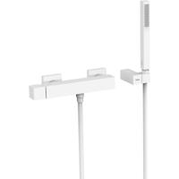 Douchekraan Tres Cuadro | Opbouw | Mengkraan | 1-weg | hoh 15 cm | 1-knop | Vierkant | Wit mat