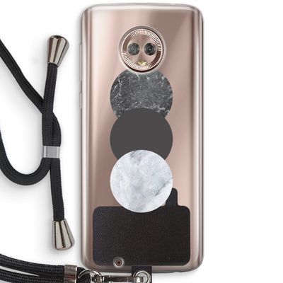 Marmeren cirkels: Motorola Moto G6 Transparant Hoesje met koord