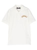 Versace Kids polo à logo brodé - Blanc