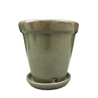 Geglazuurde pot &apos;army&apos; - P 15 cm