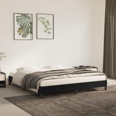 Bedframe zonder matras 160x200 cm fluweel zwart