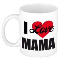 I love mama / Ik hou van mama cadeau mok / beker wit 300 ml - Cadeau mokken   - - thumbnail