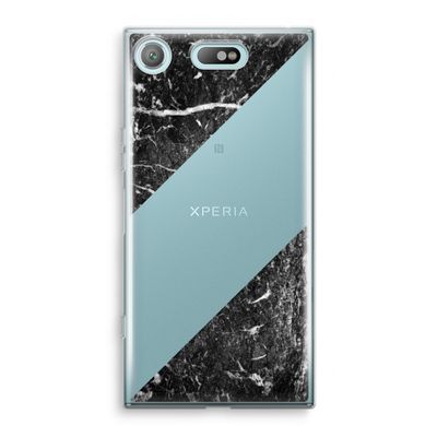 Zwart marmer: Sony Xperia XZ1 Compact Transparant Hoesje