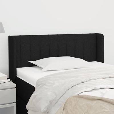 Hoofdbord met randen 93x16x78/88 cm stof zwart