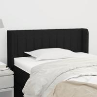 Hoofdbord met randen 93x16x78/88 cm stof zwart