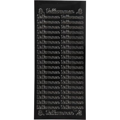 Creativ Company Stickers, velkommen, vel 10x23 cm, zwart, 1 vel