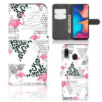 Samsung Galaxy A30 | Telefoonhoesje | Met pasjeshouder | Flamingo Triangle