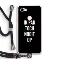 Ik pak nooit op - Zwart: Pixel 3 XL Transparant Hoesje met koord