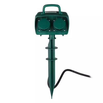Buitenstopcontact - 4 stopcontacten - IP44 waterdicht - 3 meter kabel - Tuincontactdoos - Stekkerdoos - Groen