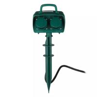 Buitenstopcontact - 4 stopcontacten - IP44 waterdicht - 3 meter kabel - Tuincontactdoos - Stekkerdoos - Groen