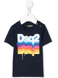 DSQUARED2 KIDS t-shirt en coton à logo imprimé - Bleu