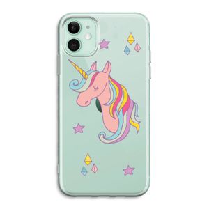 Roze eenhoorn: iPhone 11 Transparant Hoesje
