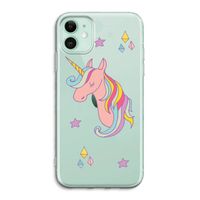 Roze eenhoorn: iPhone 11 Transparant Hoesje