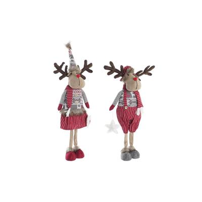 Decoratieve figuren DKD Home Decor Kerstmis Rendier Polyester (20 x 10 x 58 cm) (2 Stuks)