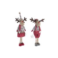 Decoratieve figuren DKD Home Decor Kerstmis Rendier Polyester (20 x 10 x 58 cm) (2 Stuks)