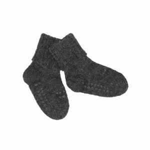 GoBabyGo antislip sokjes Alpaca wol dark grey melange Maat