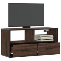 Tv-meubel 80x31x39,5 cm bewerkt hout metaal bruin eikenkleurig