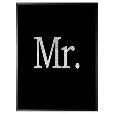Schilderij 32x42cm Mr. print silver