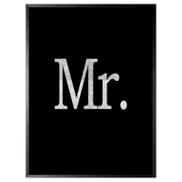 Schilderij 32x42cm Mr. print silver