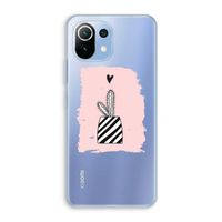 Zwart-wit cactus: Xiaomi Mi 11 Lite Transparant Hoesje