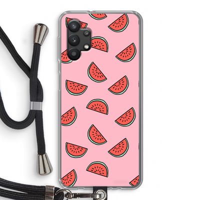 Watermeloen: Samsung Galaxy A32 5G Transparant Hoesje met koord