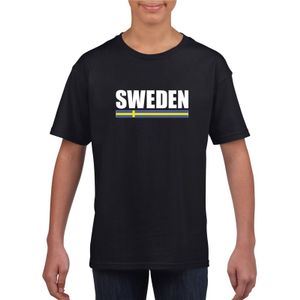 Zwart Zweden supporter t-shirt voor kinderen