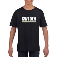 Zwart Zweden supporter t-shirt voor kinderen