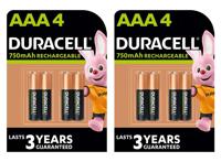 8 Duracell Rechargeable AAA 750mAh batterijen - oplaadbare batterijen - thumbnail