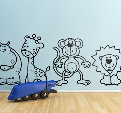 Sticker slaapkamer Afrikaanse dieren